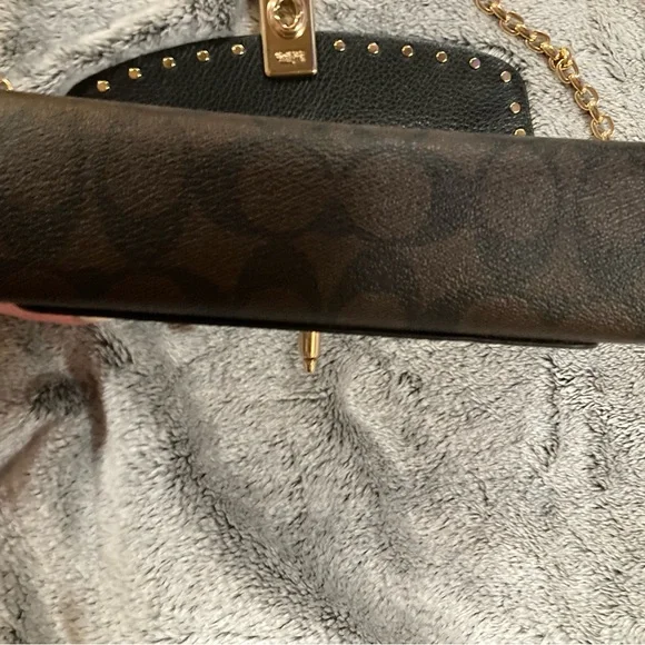 Coach lane colorblock and rivets exotic snakeskin crossbody bag